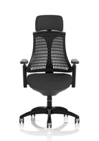 Flex Task Operator Chair Black Frame Black Fabric Seat (With Headrest) Black Back