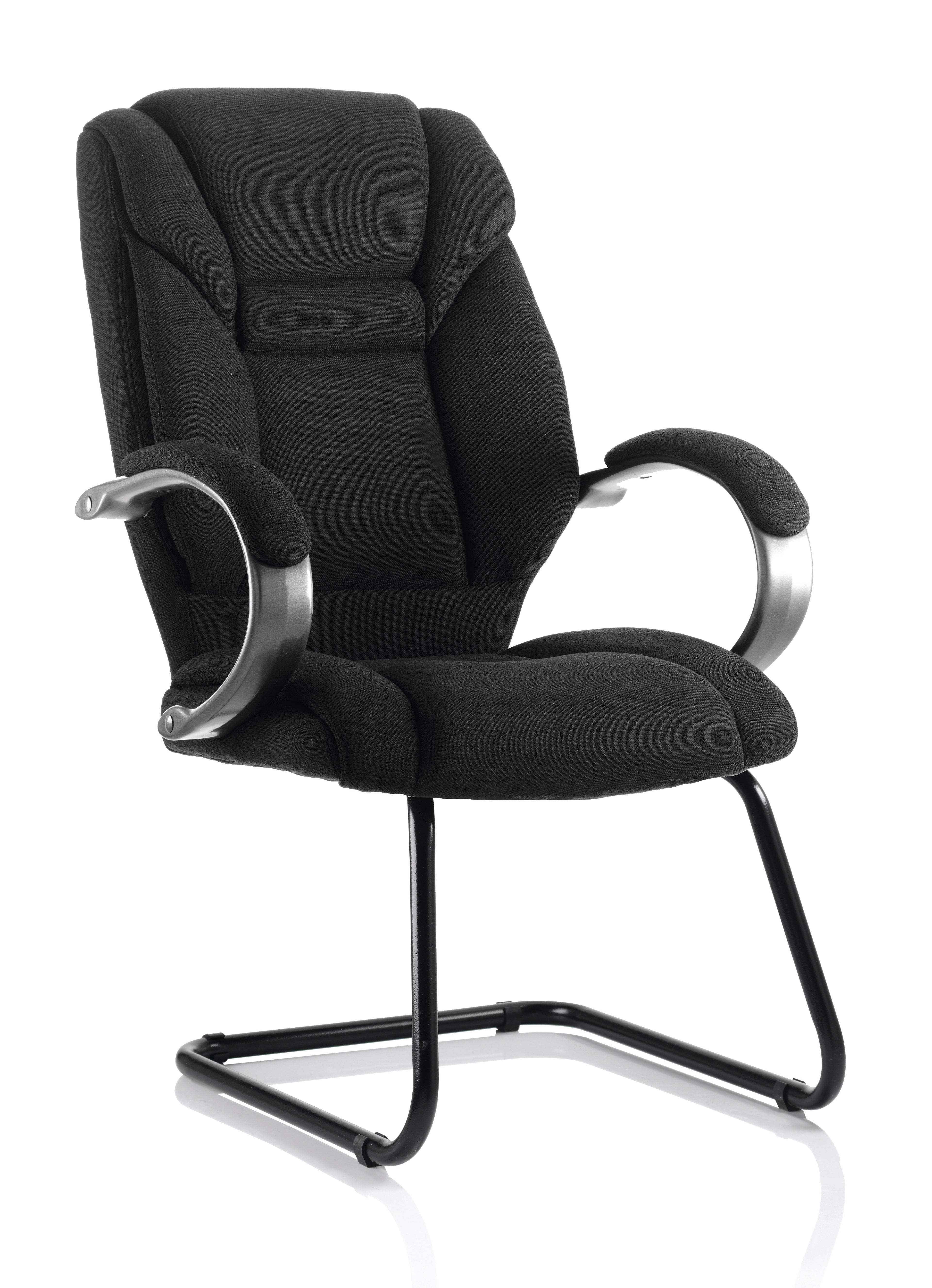 Galloway Cantilever Chair With Arms Black Fabric
