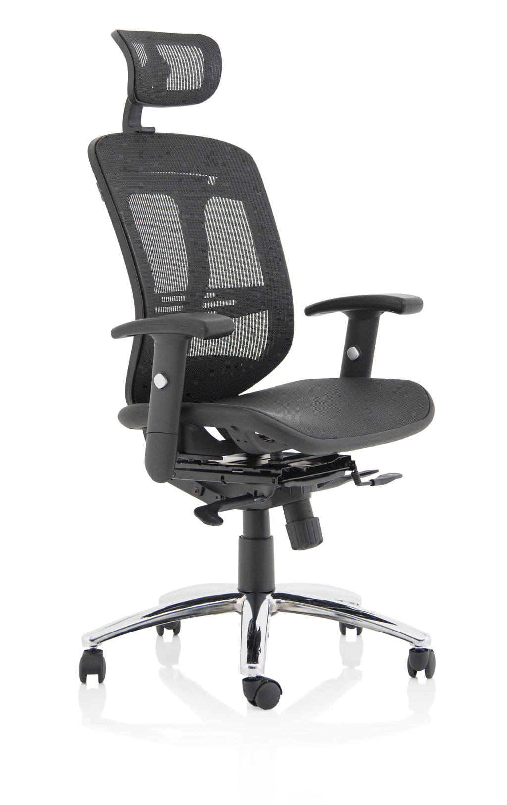 Mirage II Executive Chair Black Mesh With Arms (With Headrest)