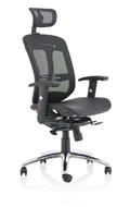 Mirage II Executive Chair Black Mesh With Arms (With Headrest)