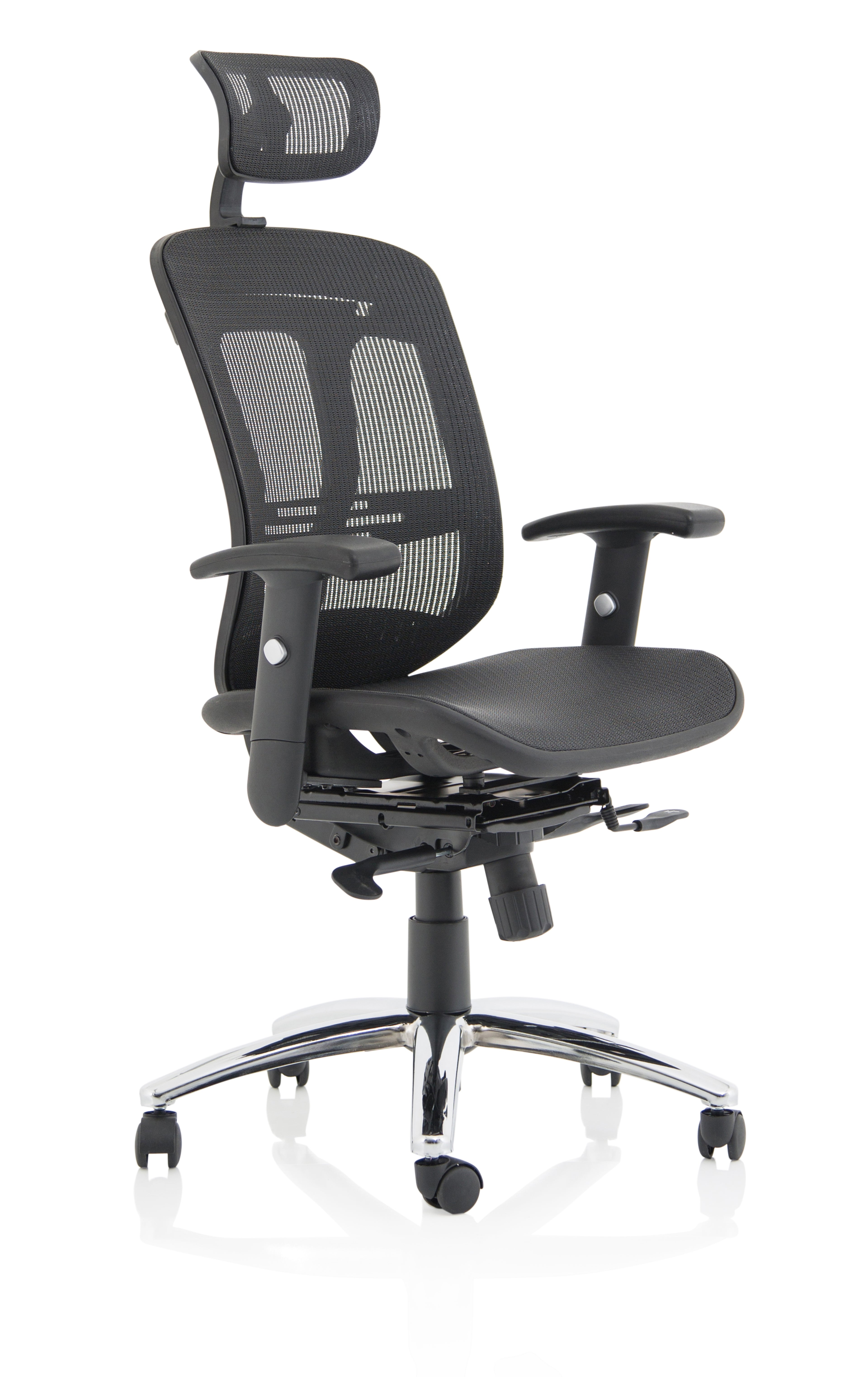 Mirage II Executive Chair Black Mesh With Arms (With Headrest)