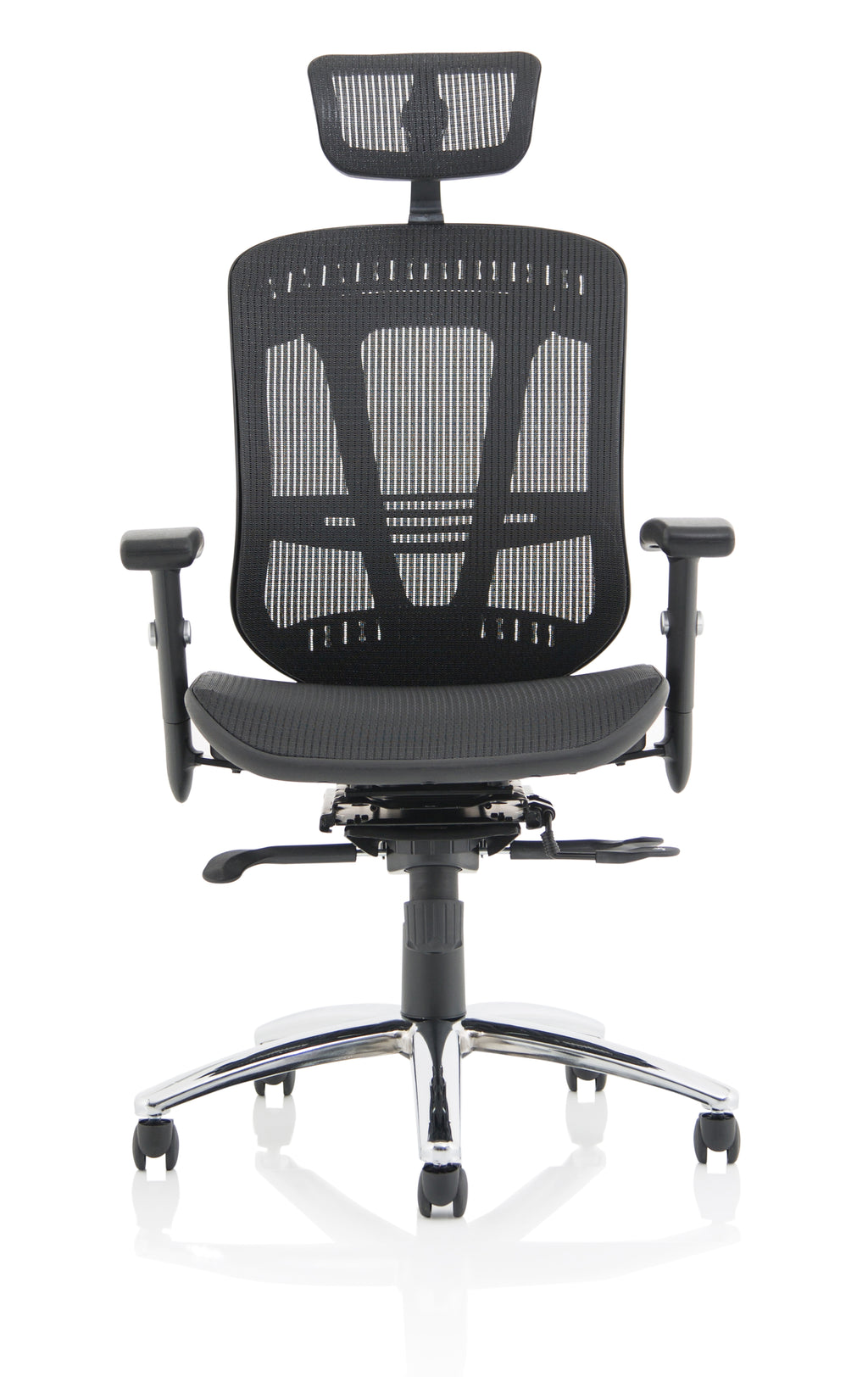Mirage II Executive Chair Black Mesh With Arms (With Headrest)