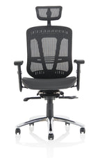 Mirage II Executive Chair Black Mesh With Arms (With Headrest)