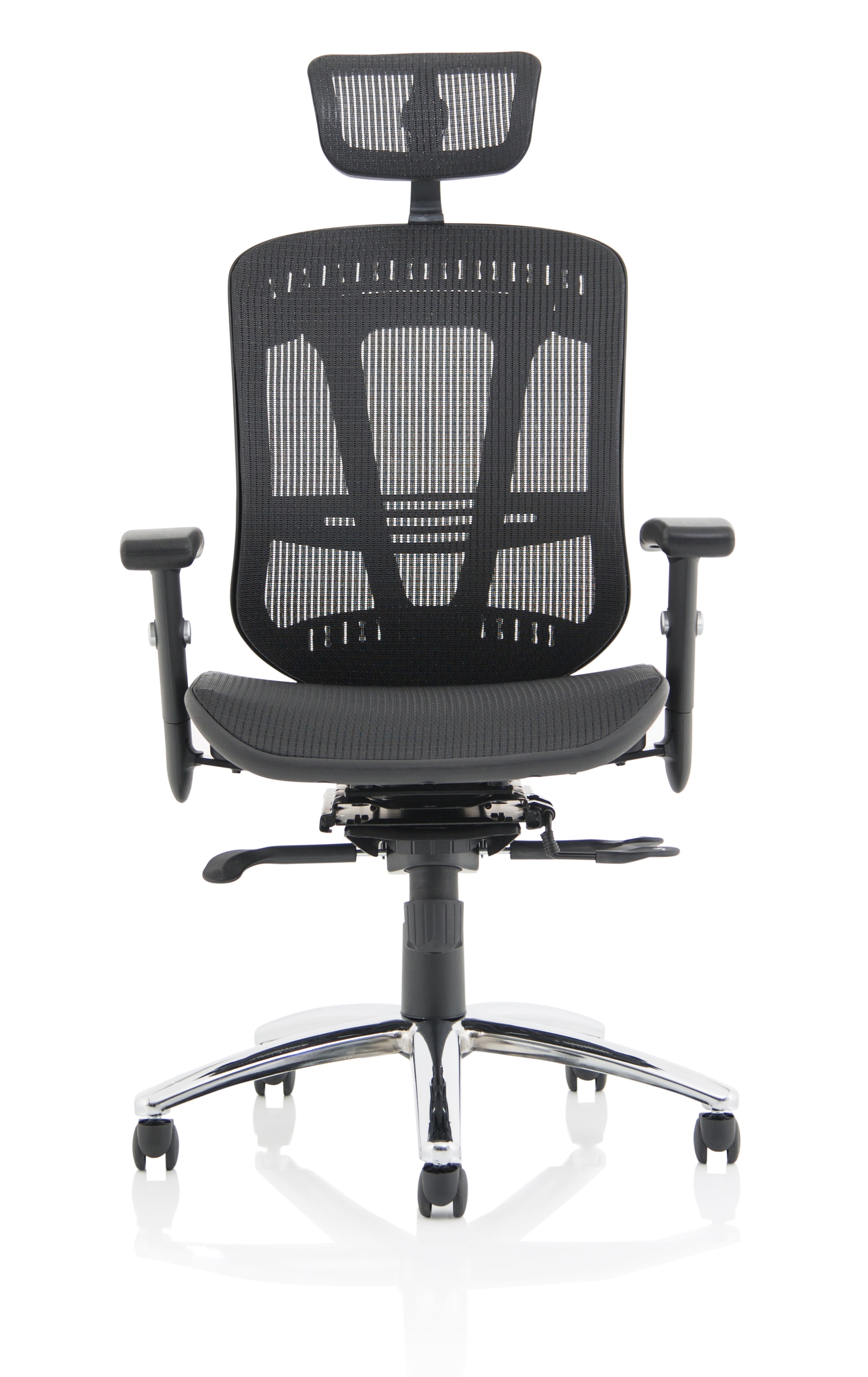 Mirage II Executive Chair Black Mesh With Arms (With Headrest)