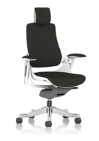 Zure White Shell (With Headrest) Black Fabric