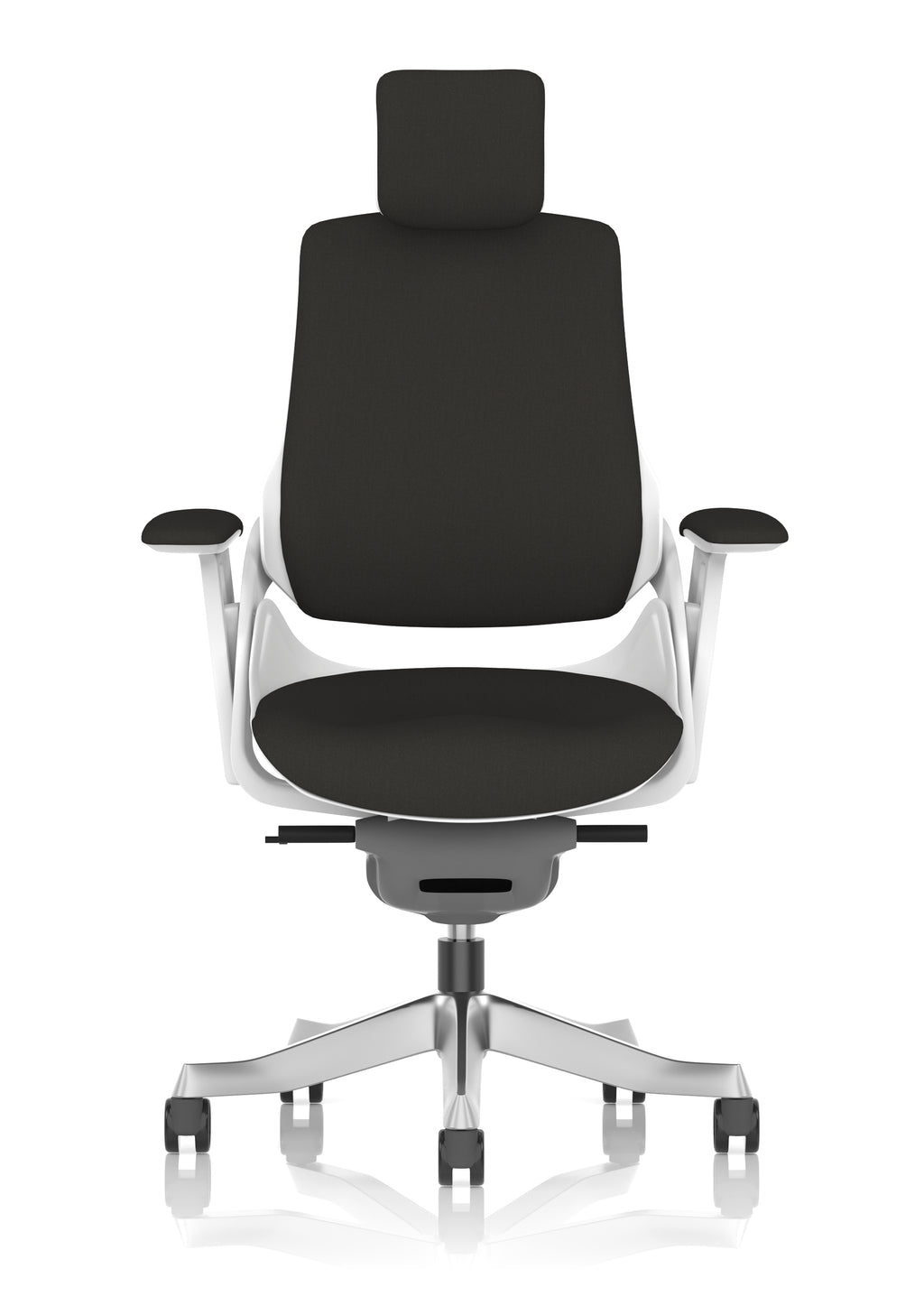 Zure White Shell (With Headrest) Black Fabric