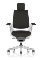 Zure White Shell (With Headrest) Black Fabric