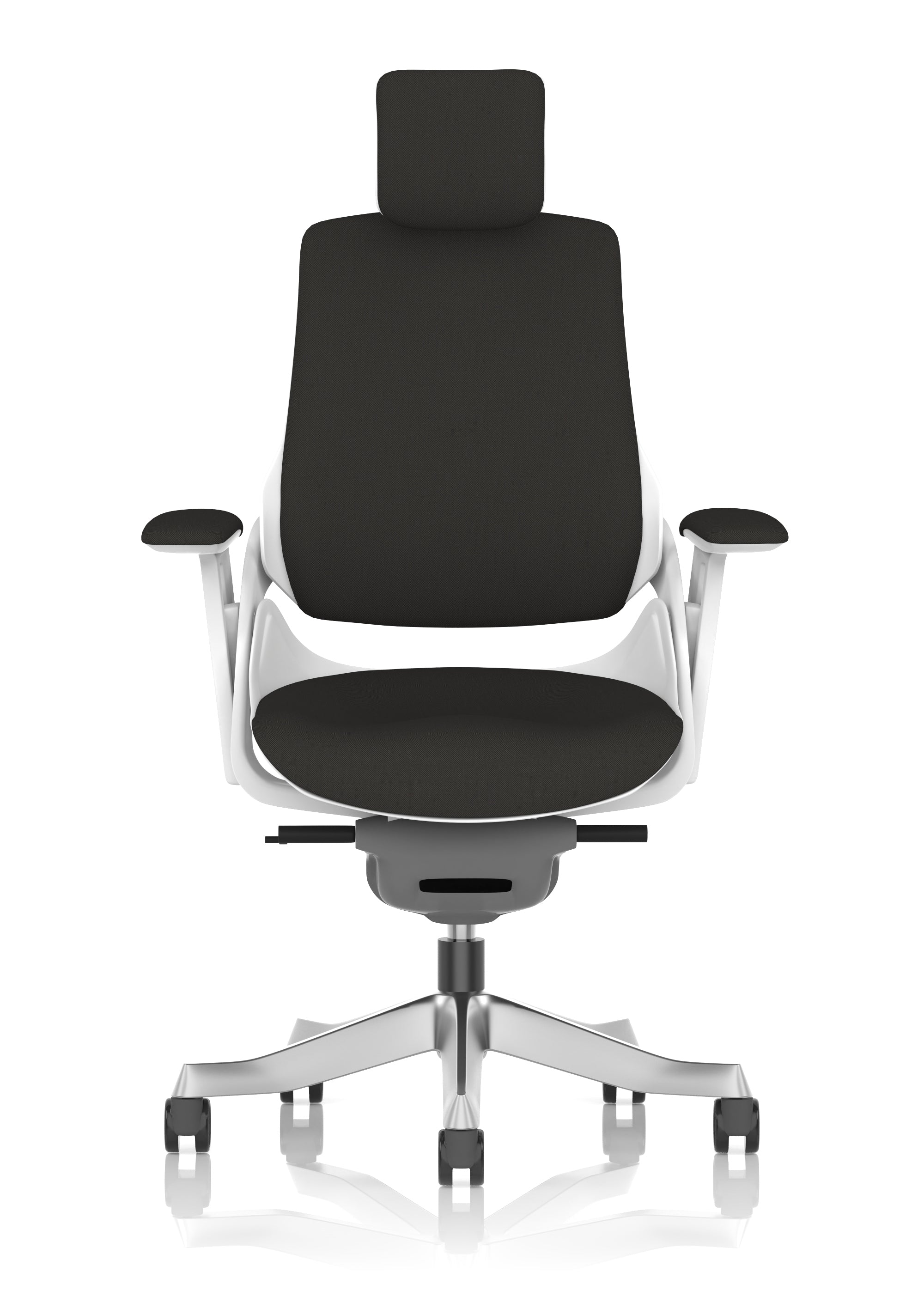 Zure White Shell (With Headrest) Black Fabric