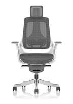Zure White Shell (With Headrest) Charcoal Mesh