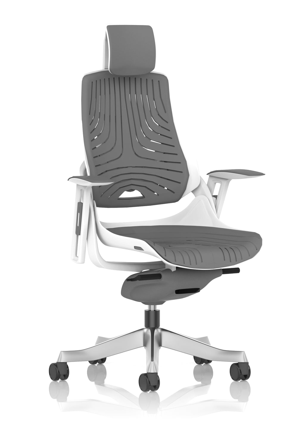 Zure White Shell (With Headrest) Elastomer Gel Grey