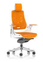 Zure White Shell (With Headrest) Elastomer Gel Orange