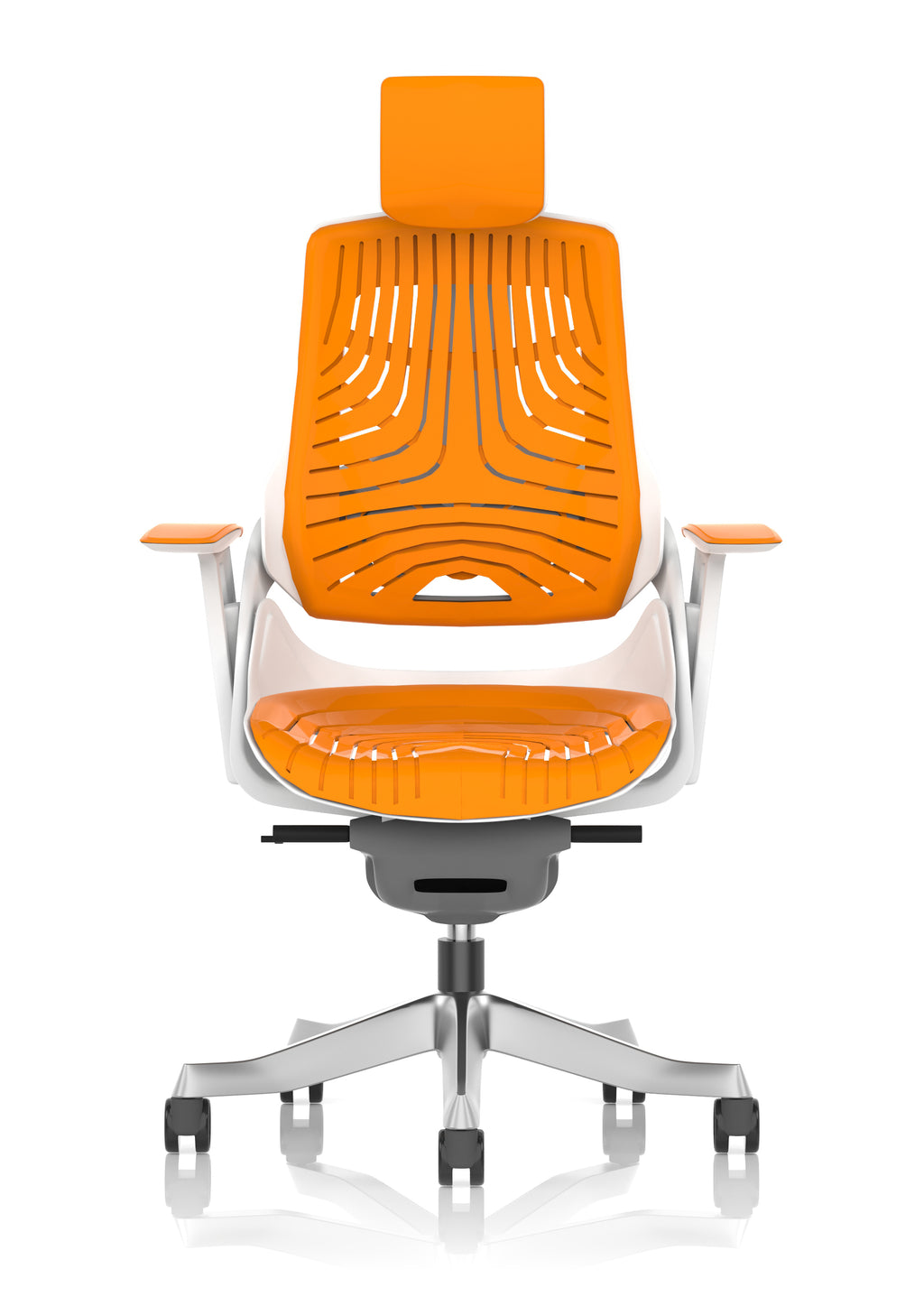 Zure White Shell (With Headrest) Elastomer Gel Orange