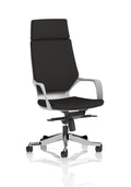 Xenon Executive White Shell High Back (With Headrest) Black Fabric