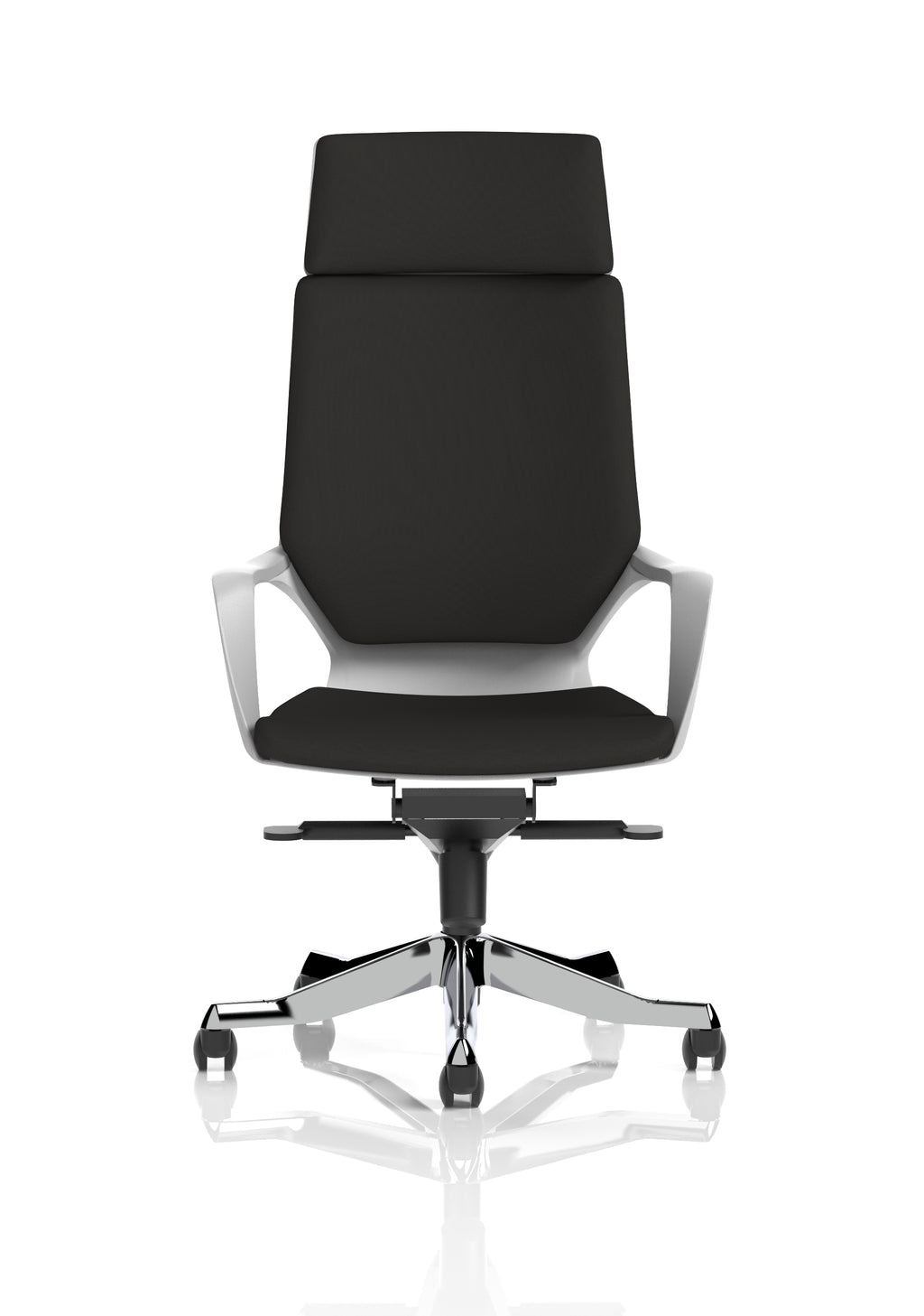 Xenon Executive White Shell High Back (With Headrest) Black Fabric