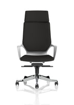 Xenon Executive White Shell High Back (With Headrest) Black Fabric