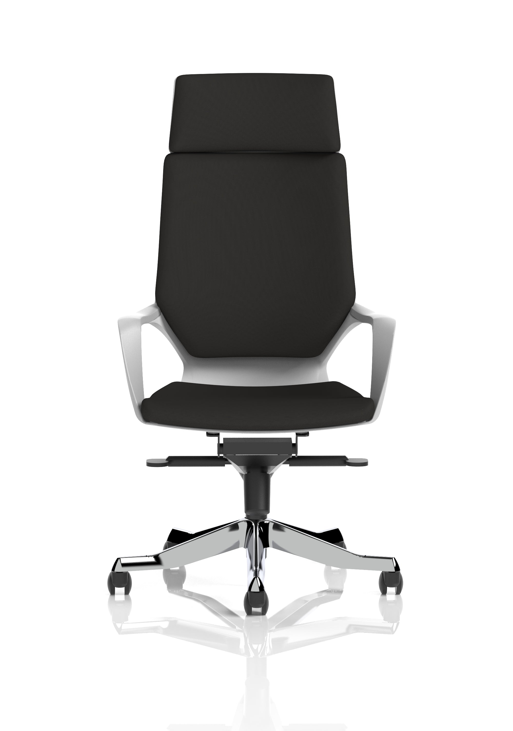 Xenon Executive White Shell High Back (With Headrest) Black Fabric