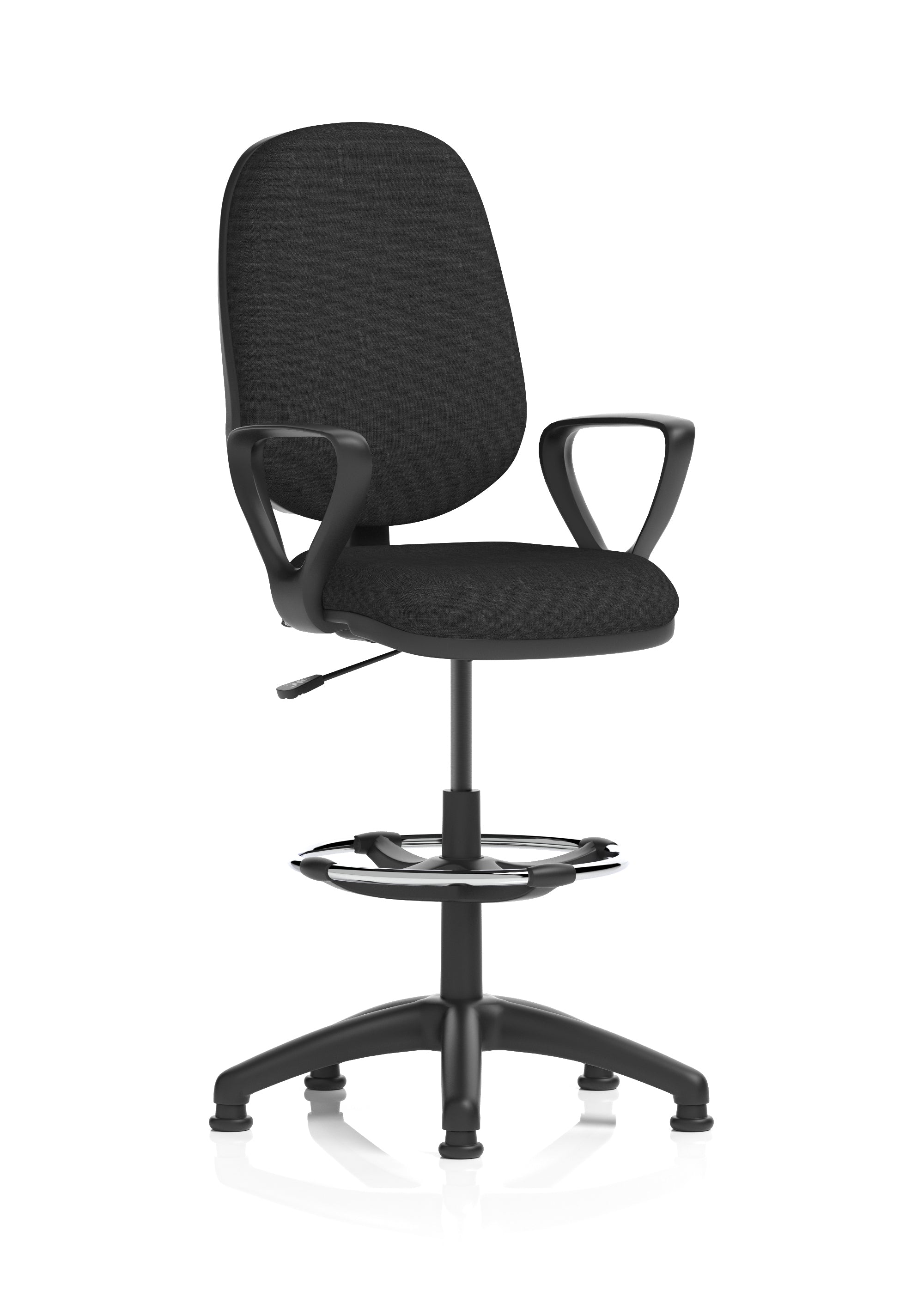 Eclipse Plus I Ergonomic Chair With High Rise Draughtsman Kit (Loop Arms) Black