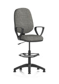 Eclipse Plus I Ergonomic Chair With High Rise Draughtsman Kit (Loop Arms) Charcoal