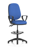 Eclipse Plus II Ergonomic Chair With High Rise Draughtsman Kit (Loop Arms) Blue