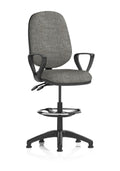 Eclipse Plus II Ergonomic Chair With High Rise Draughtsman Kit (Loop Arms) Charcoal
