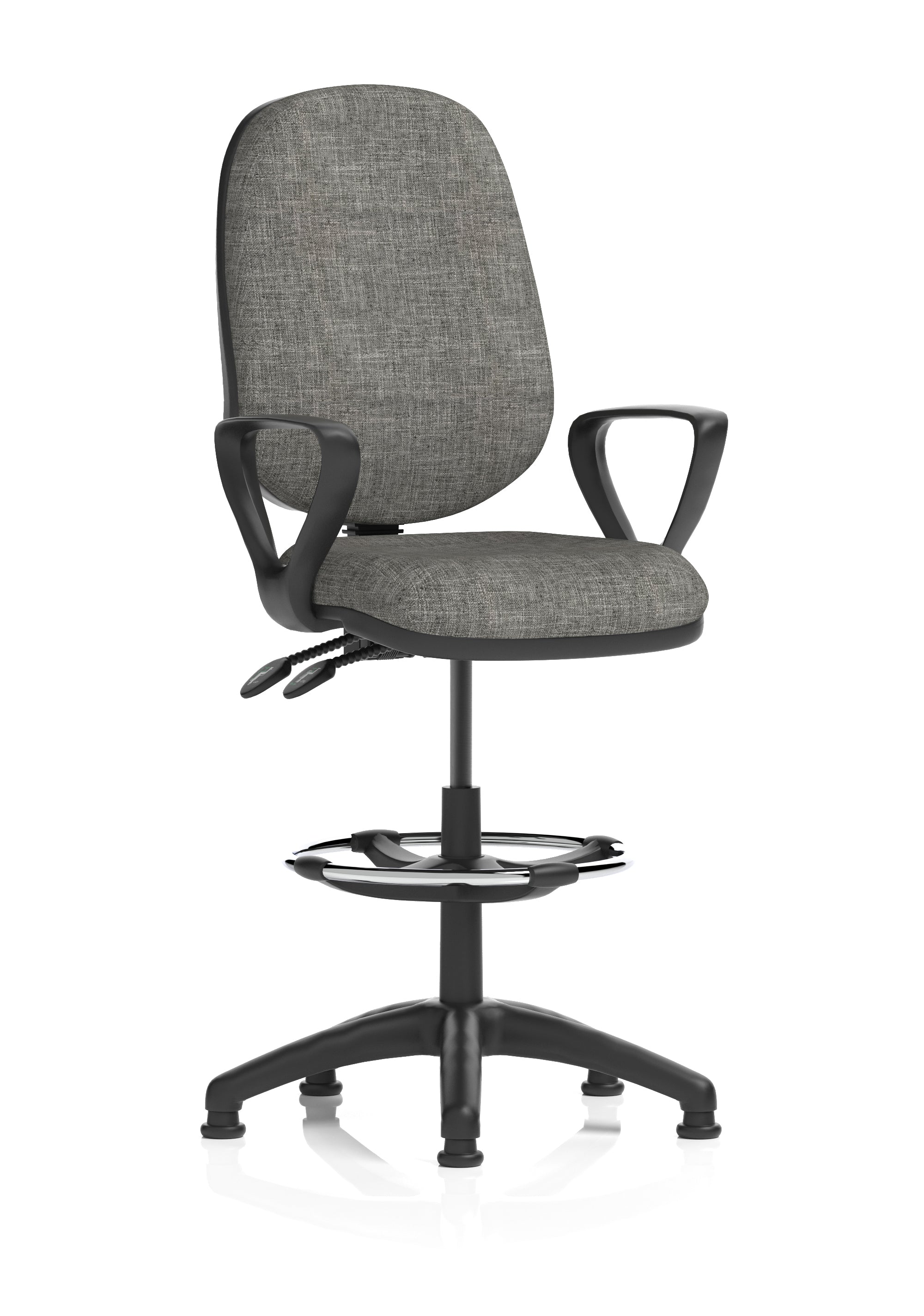 Eclipse Plus II Ergonomic Chair With High Rise Draughtsman Kit (Loop Arms) Charcoal