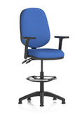 Eclipse Plus II Ergonomic Chair With High Rise Draughtsman Kit (Adjustable Arms) Blue