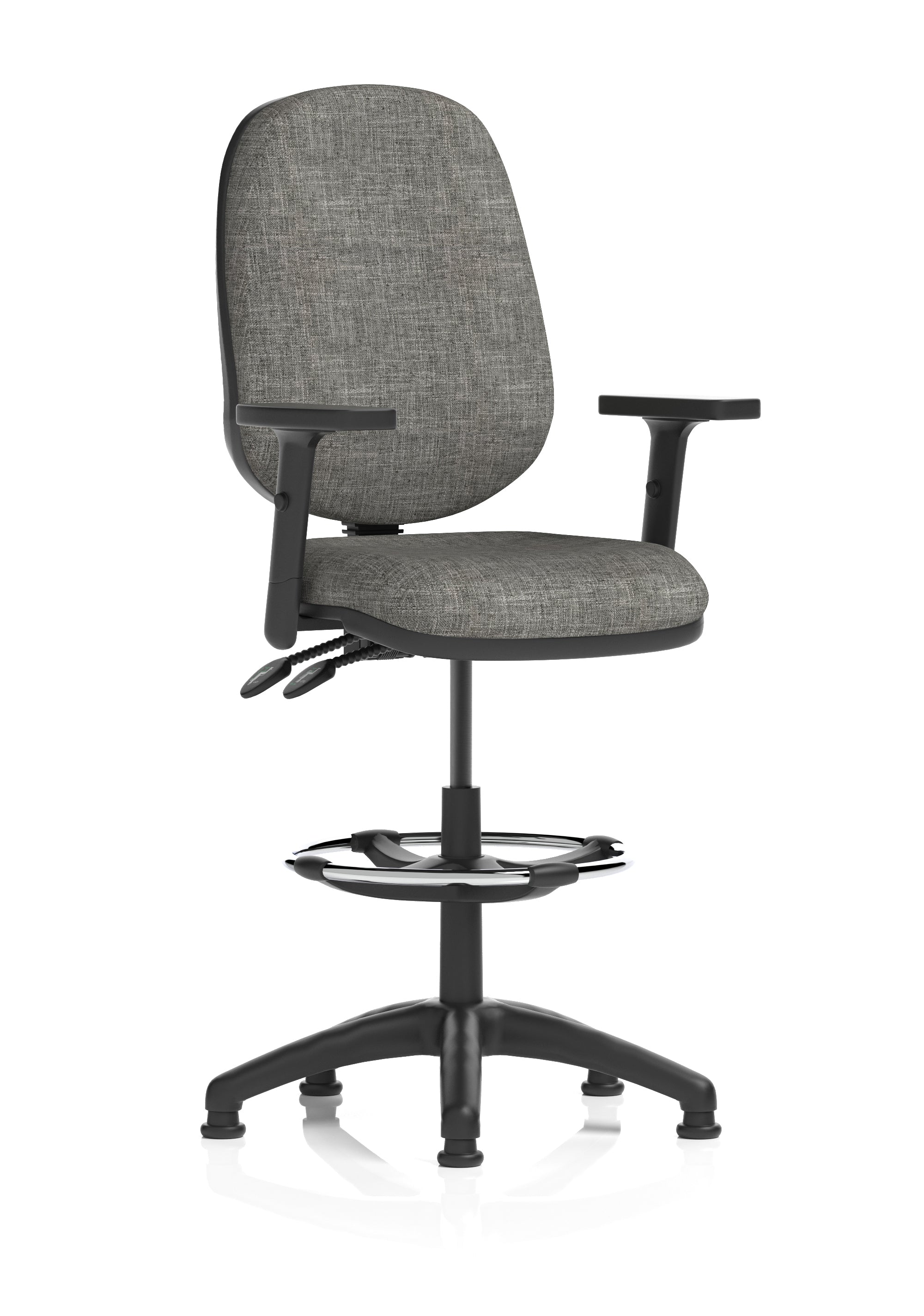 Eclipse Plus II Ergonomic Chair With High Rise Draughtsman Kit (Adjustable Arms) Charcoal