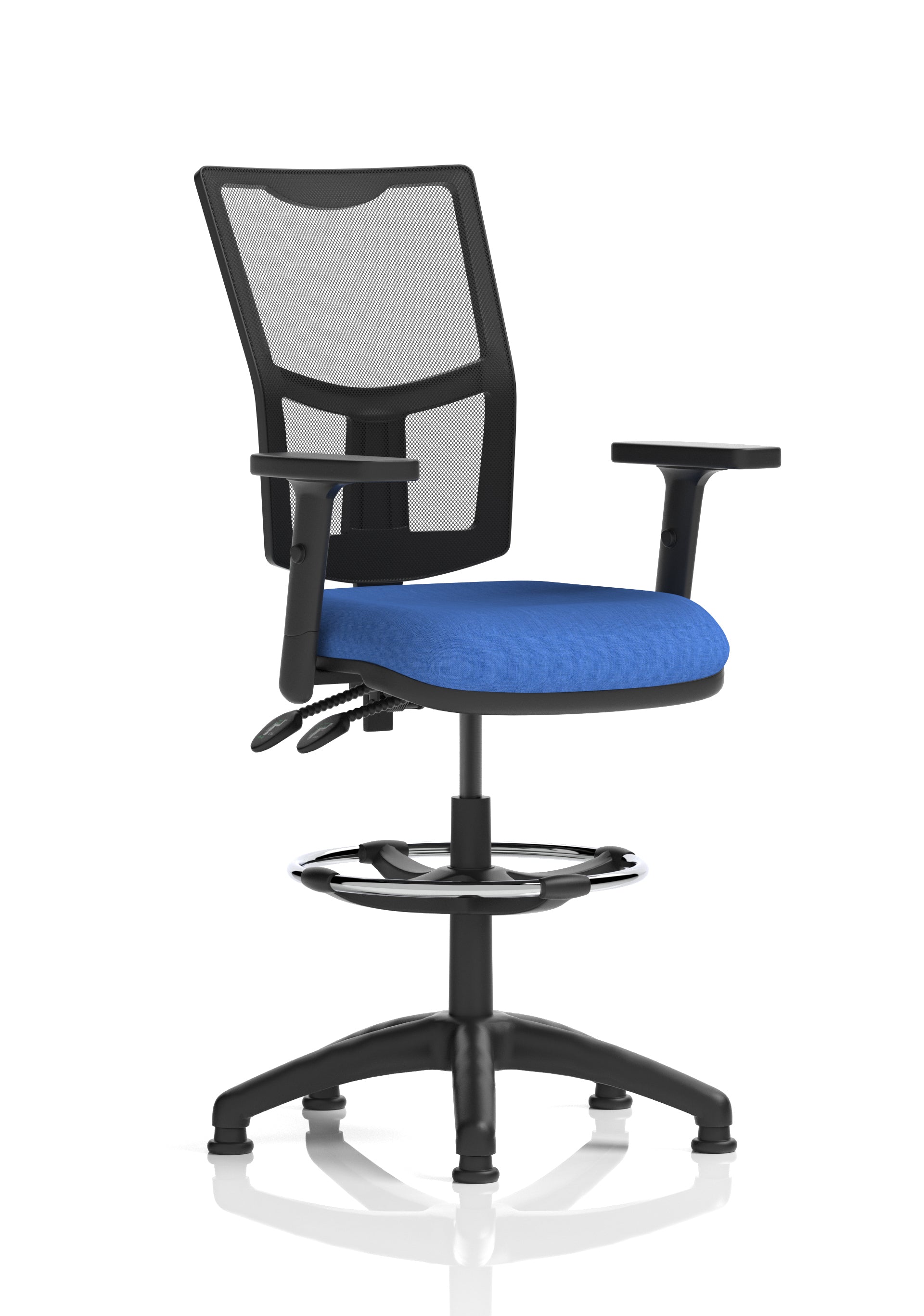 Eclipse Plus II Mesh Ergonomic Chair With High Rise Draughtsman Kit (Adjustable Arms) Blue