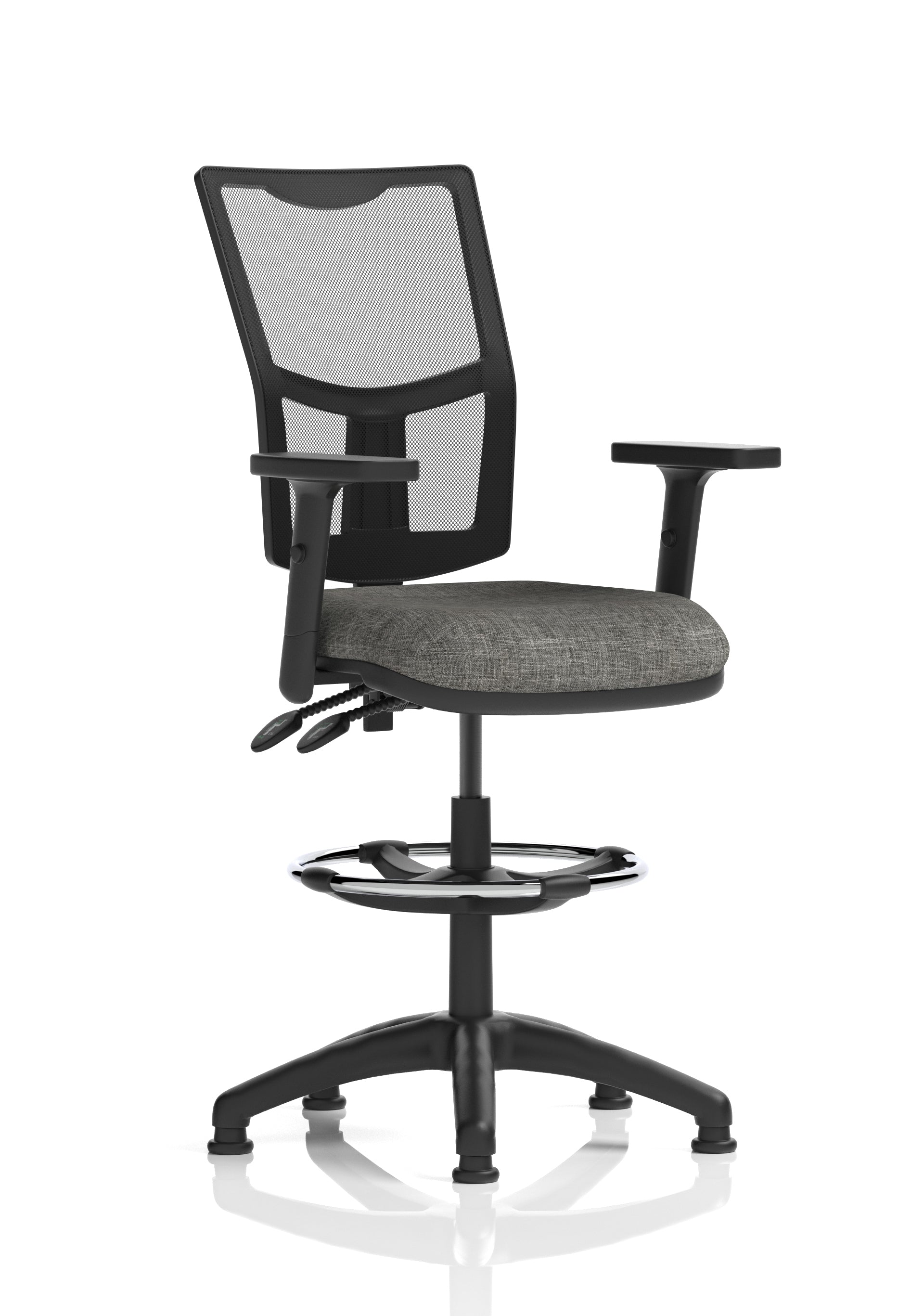 Eclipse Plus II Mesh Ergonomic Chair With High Rise Draughtsman Kit (Adjustable Arms) Charcoal