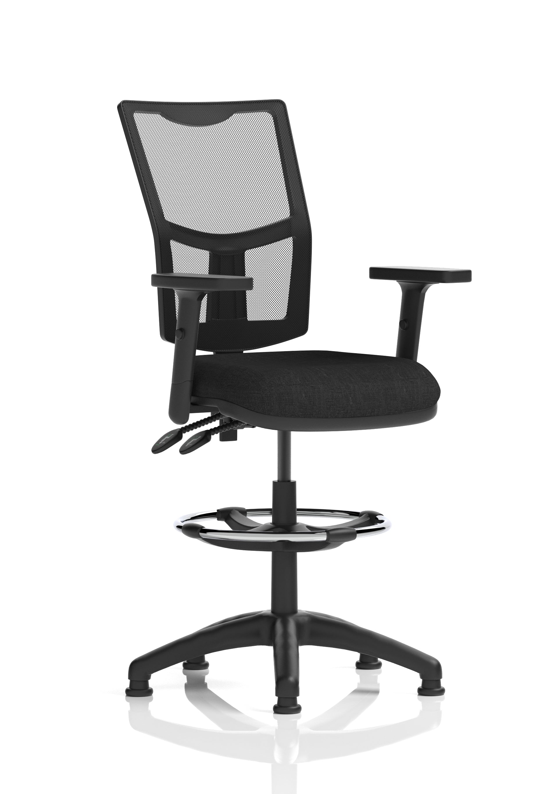 Eclipse Plus II Mesh Ergonomic Chair With High Rise Draughtsman Kit (Adjustable Arms) Black
