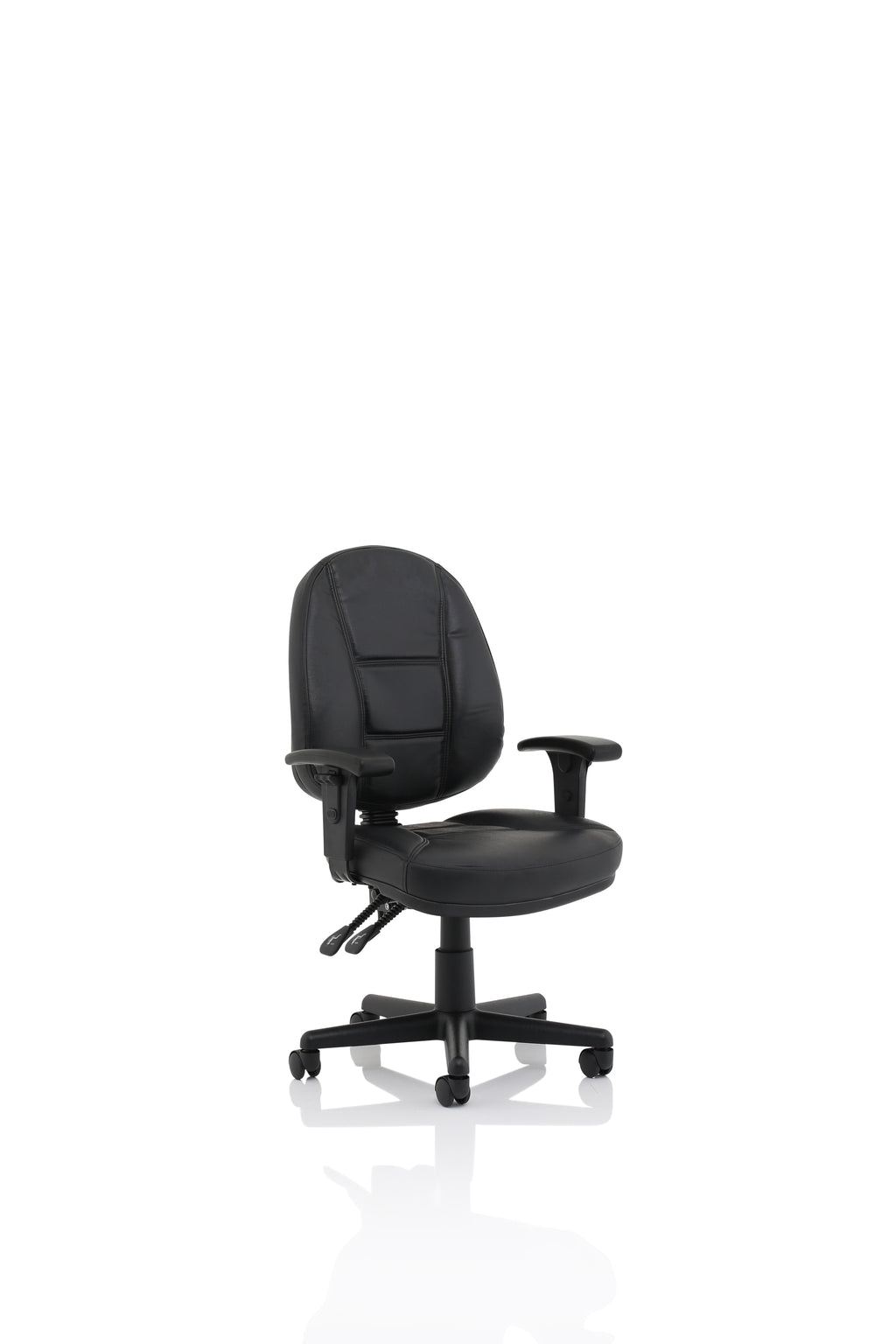 Jackson Black Leather High Back Executive Chair with Height Adjustable Arms