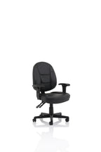 Jackson Black Leather High Back Executive Chair with Height Adjustable Arms