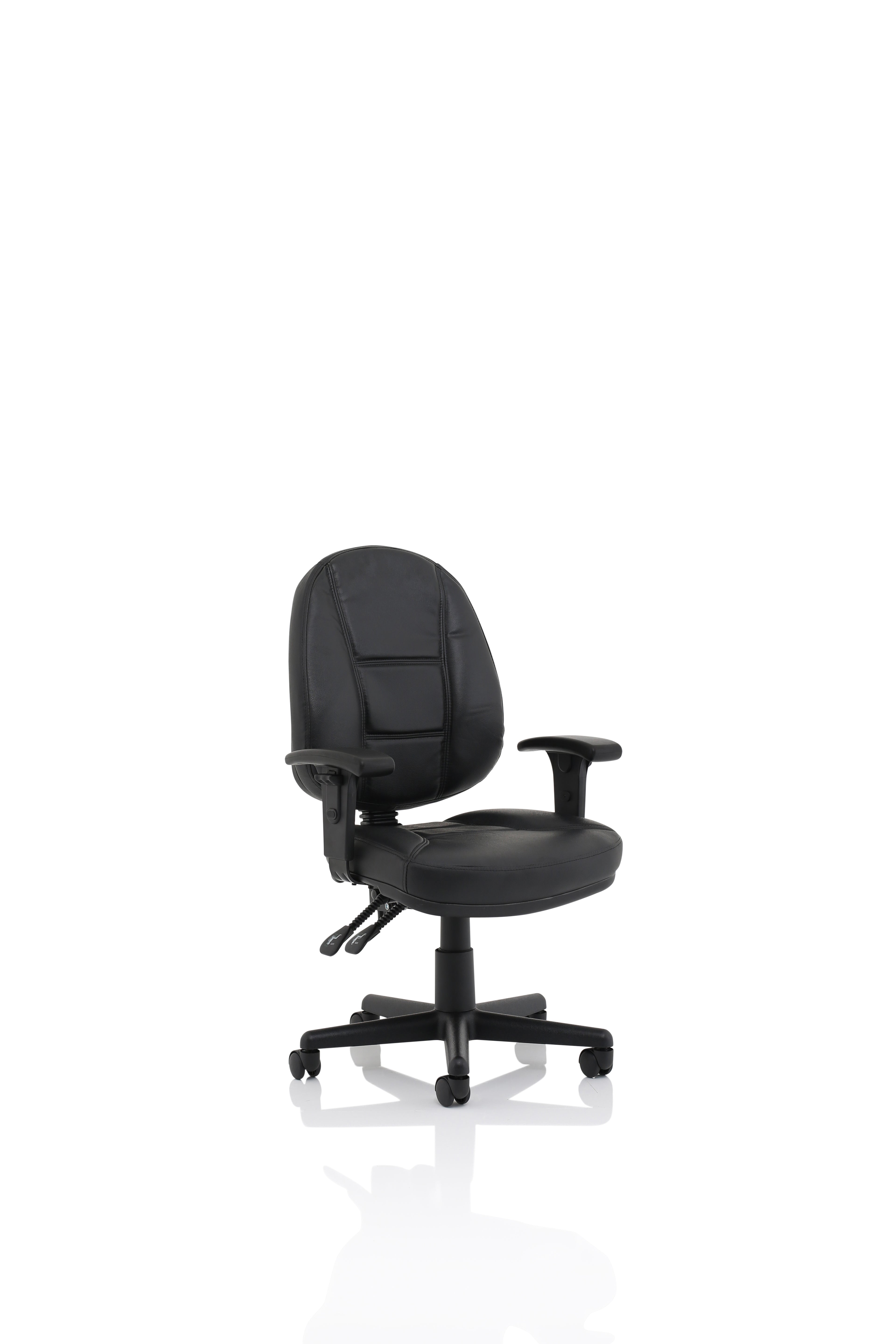Jackson Black Leather High Back Executive Chair with Height Adjustable Arms