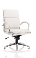 Classic Executive Chair Medium Back With Chrome Glides White