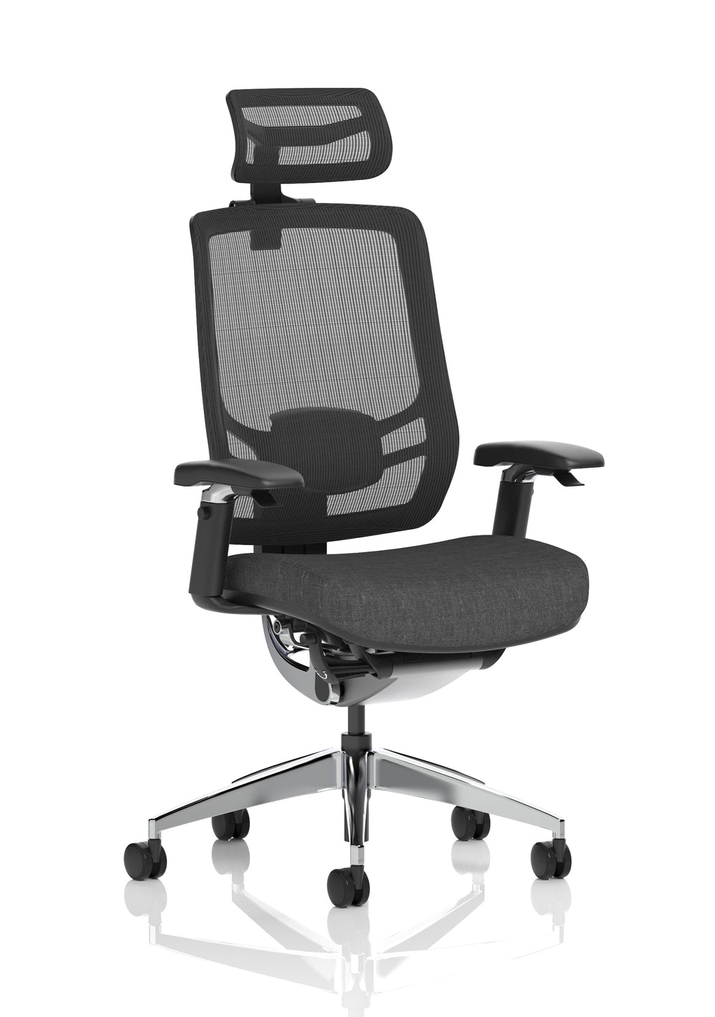 Ergo Click Mesh Back (With Headrest) Black Fabric Seat