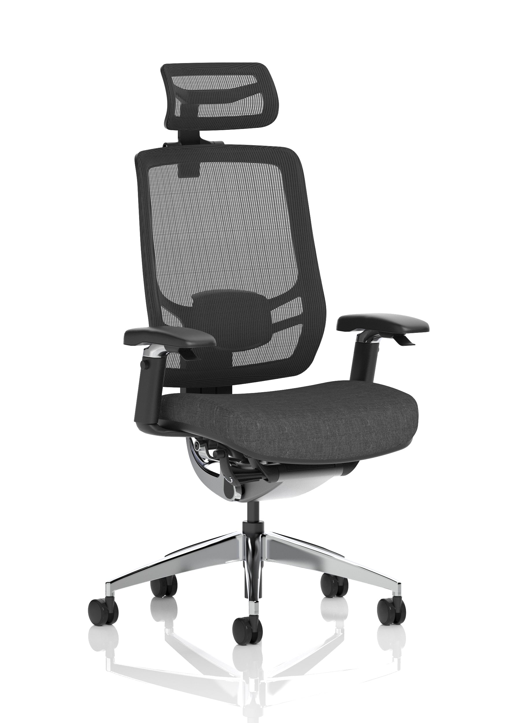 Ergo Click Mesh Back (With Headrest) Black Fabric Seat