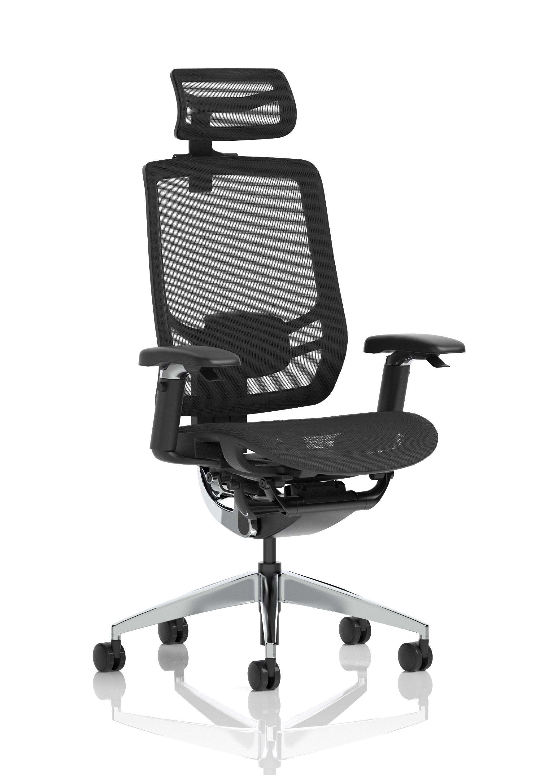 Ergo Click Mesh Back (With Headrest) Black Mesh Seat