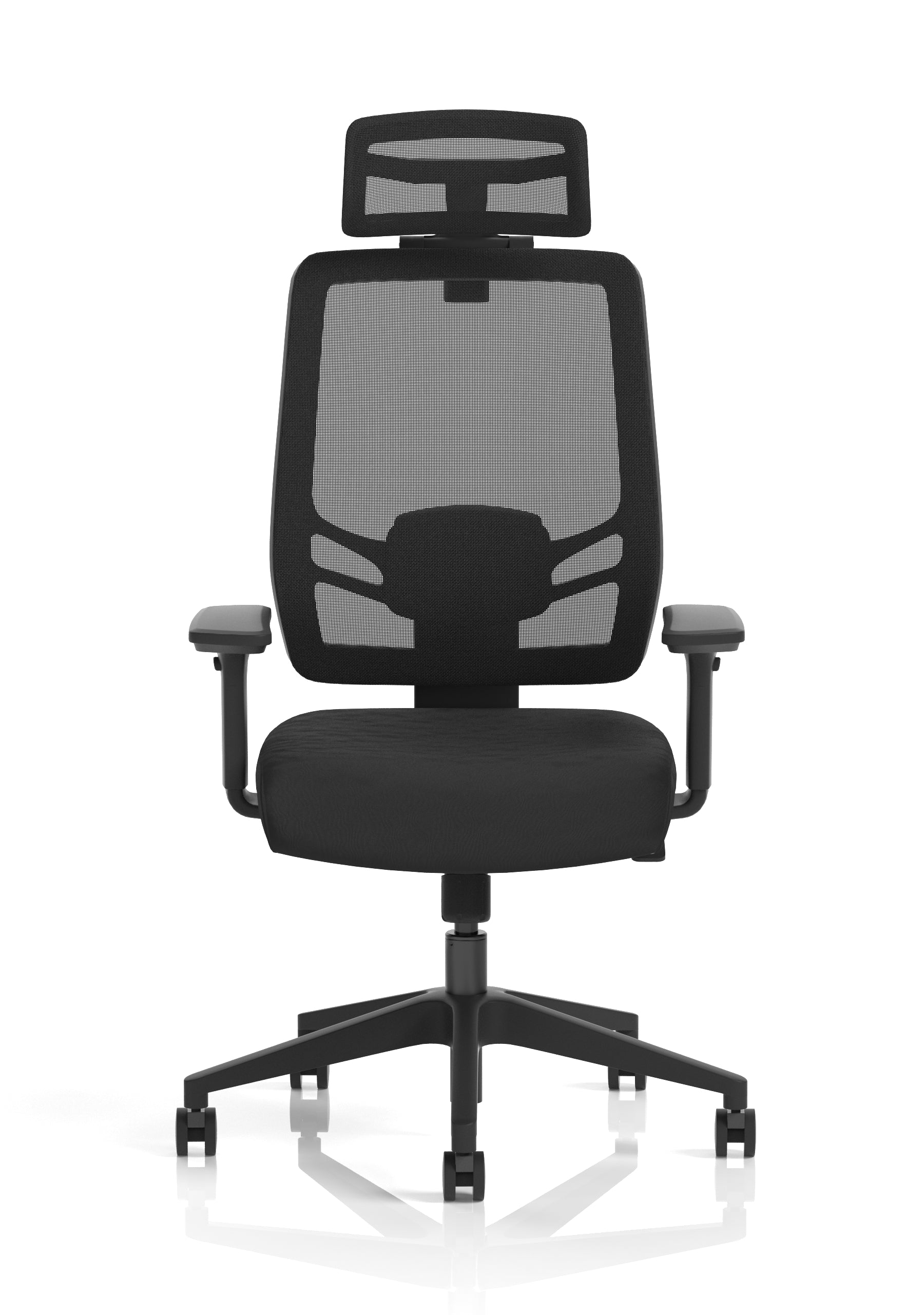 Ergo Twist Mesh Back Ergonomic Task Operator (Adjustable Arms) (With Headrest) Black Fabric Seat
