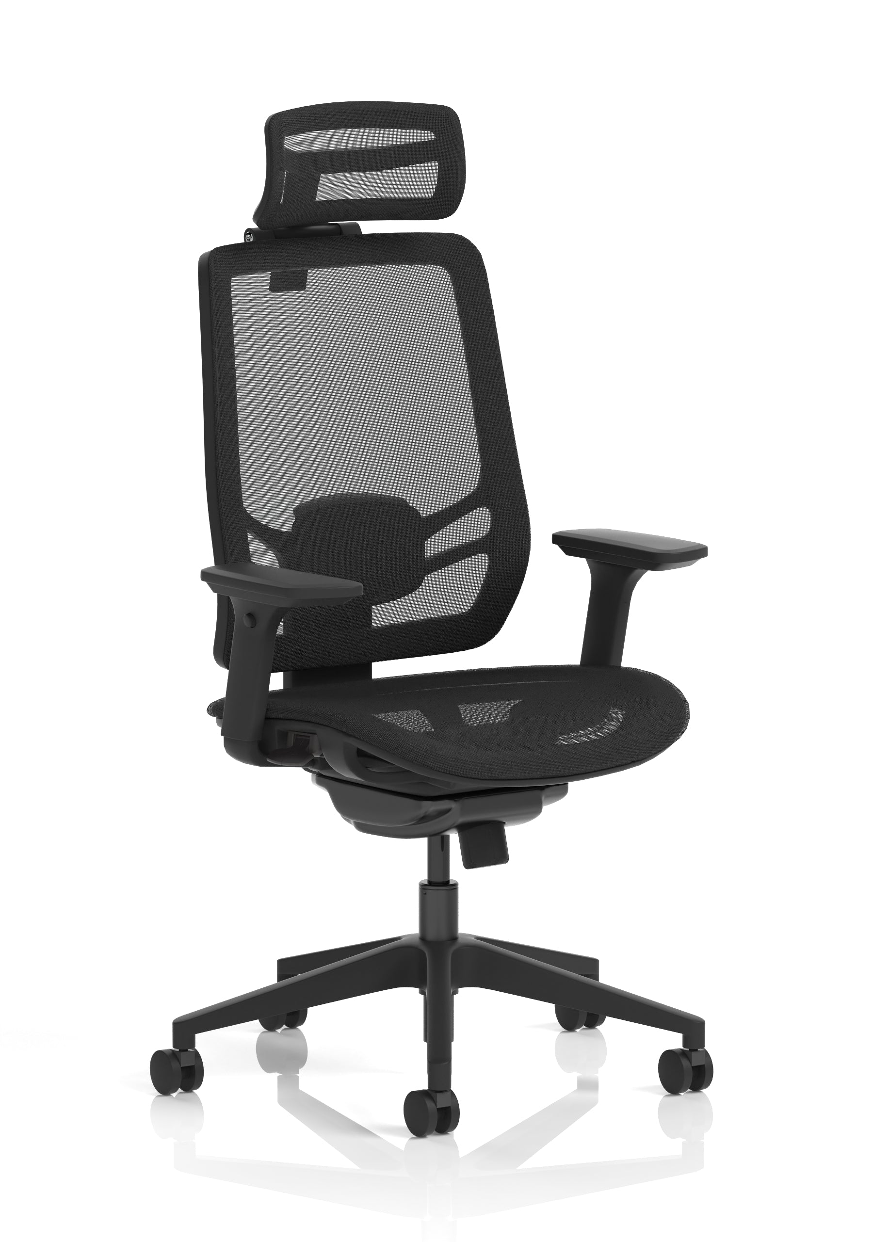 Ergo Twist Mesh Back Ergonomic Task Operator (Adjustable Arms) (With Headrest) Black Mesh Seat