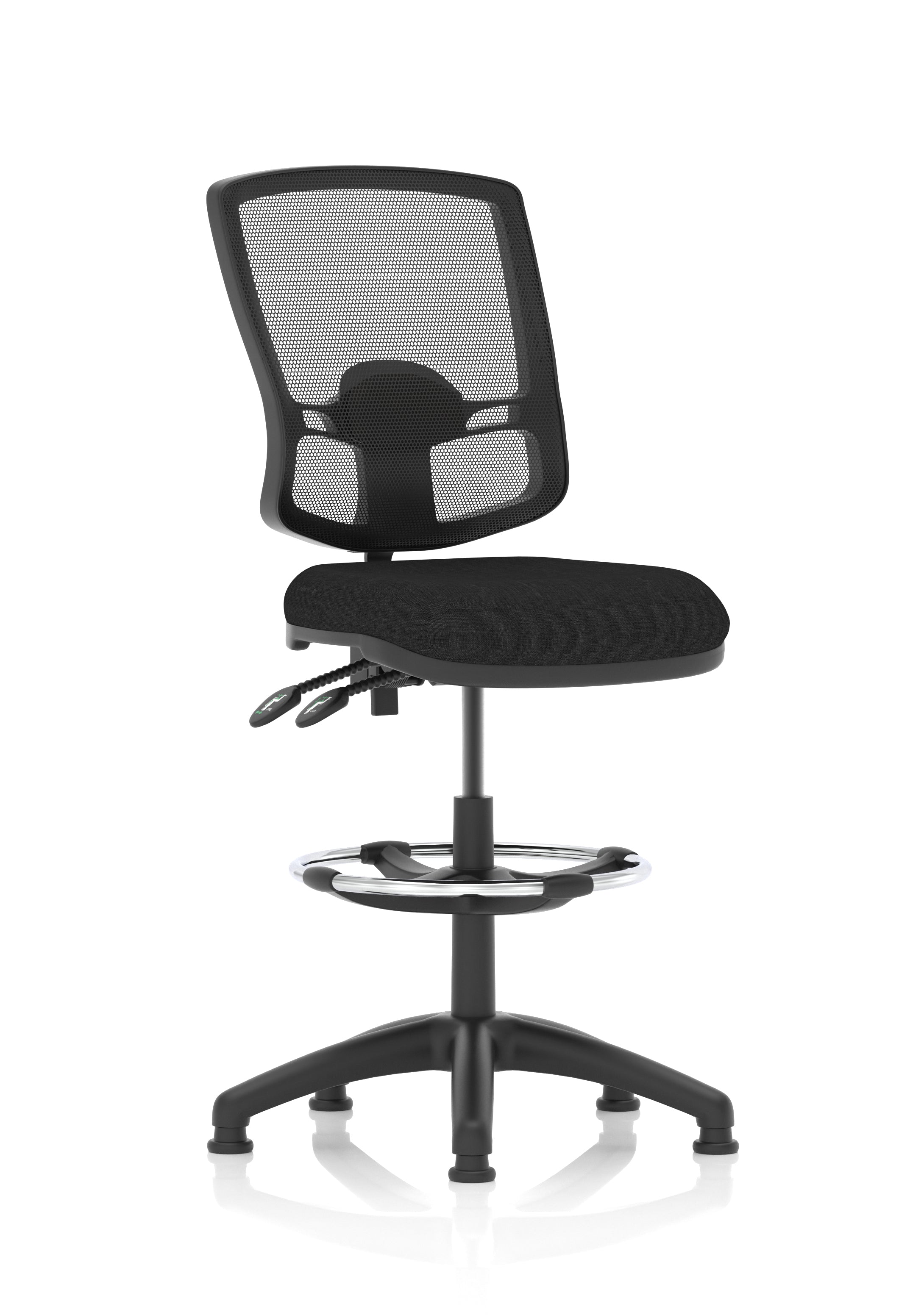 Eclipse Plus II Deluxe Mesh Ergonomic Chair With High Rise Draughtsman Kit Black