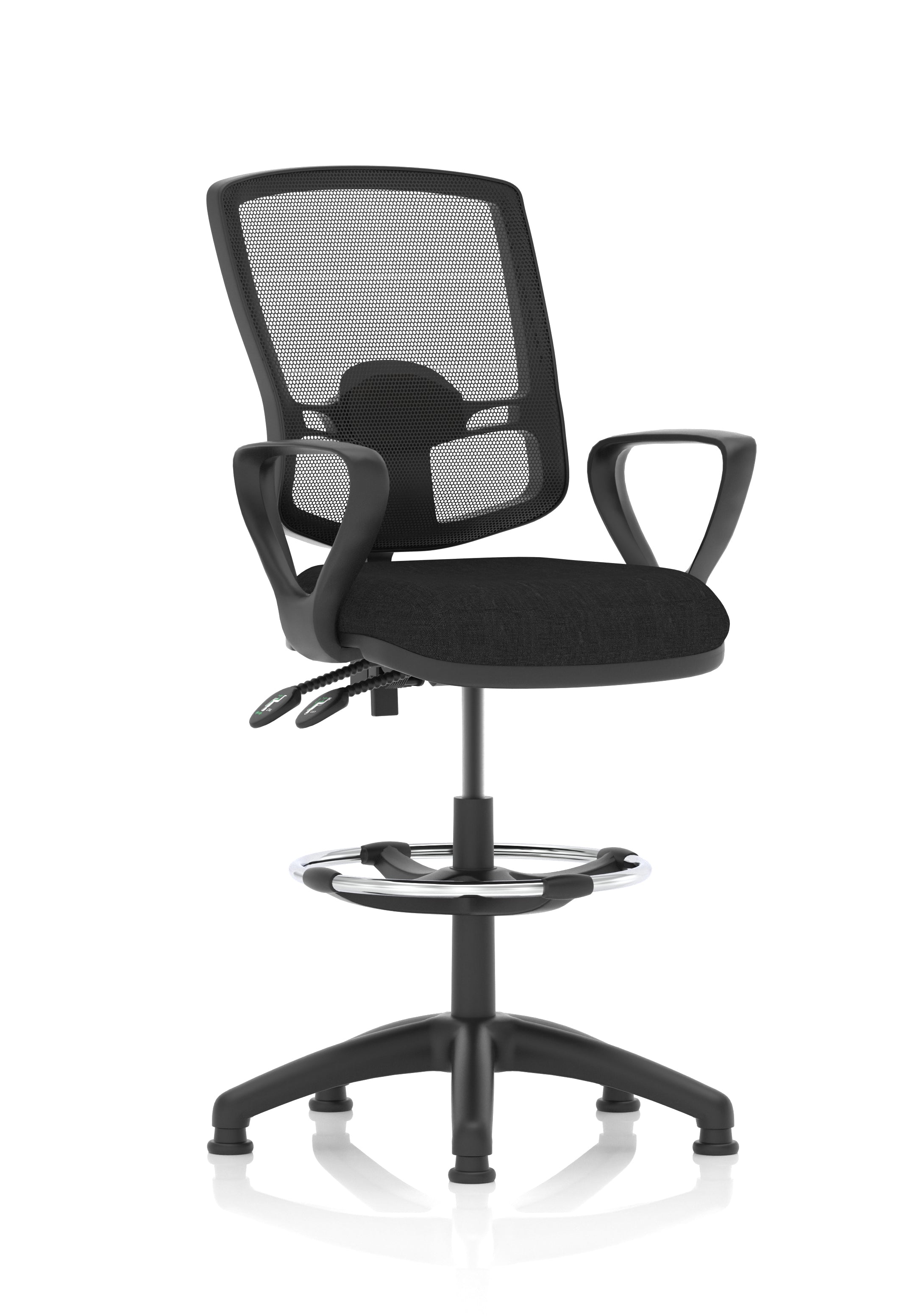 Eclipse Plus II Deluxe Mesh Ergonomic Chair With High Rise Draughtsman Kit (Loop Arms) Black