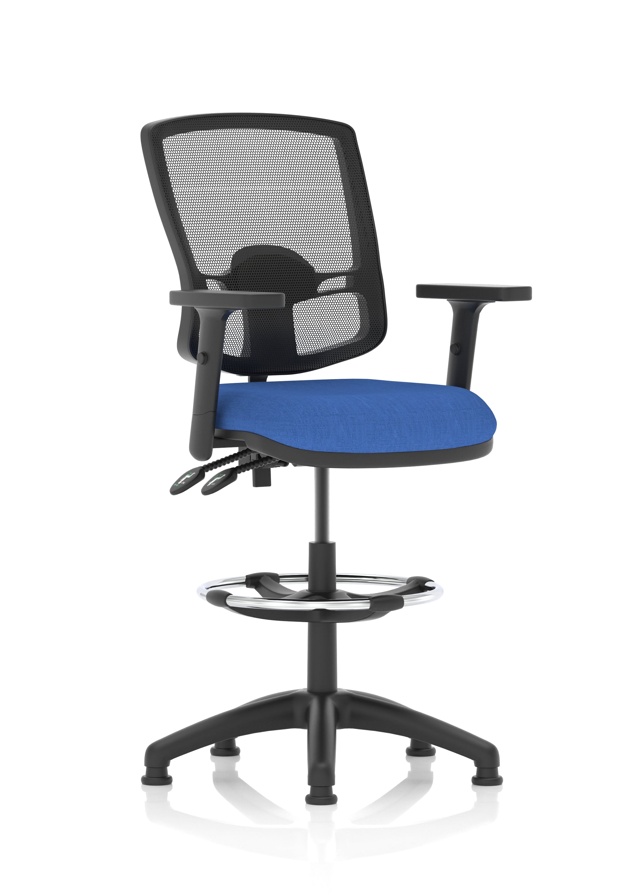 Eclipse Plus II Deluxe Mesh Ergonomic Chair With High Rise Draughtsman Kit (Adjustable Arms) Blue