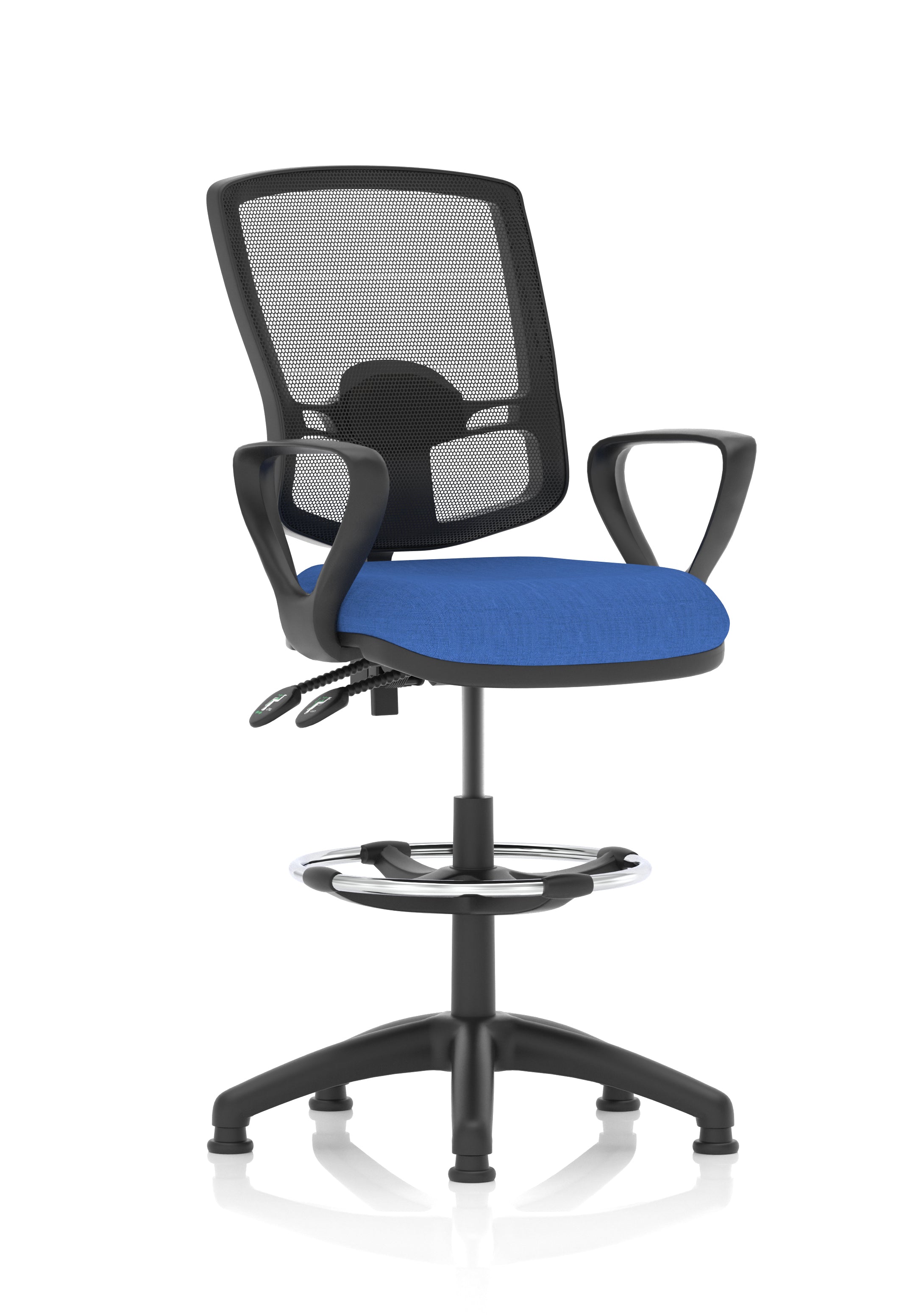 Eclipse Plus II Deluxe Mesh Ergonomic Chair With High Rise Draughtsman Kit (Loop Arms) Blue