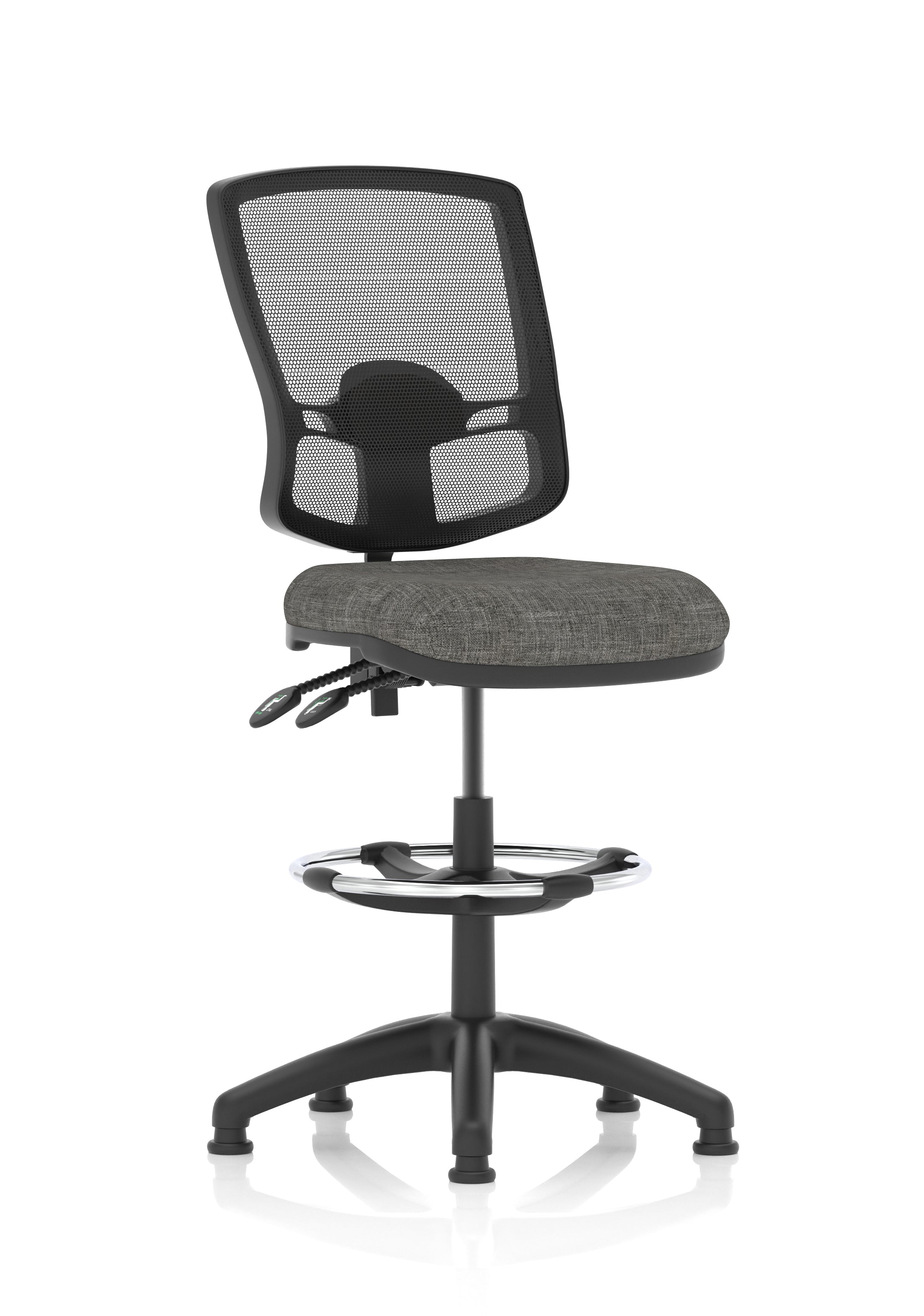 Eclipse Plus II Deluxe Mesh Ergonomic Chair With High Rise Draughtsman Kit Charcoal