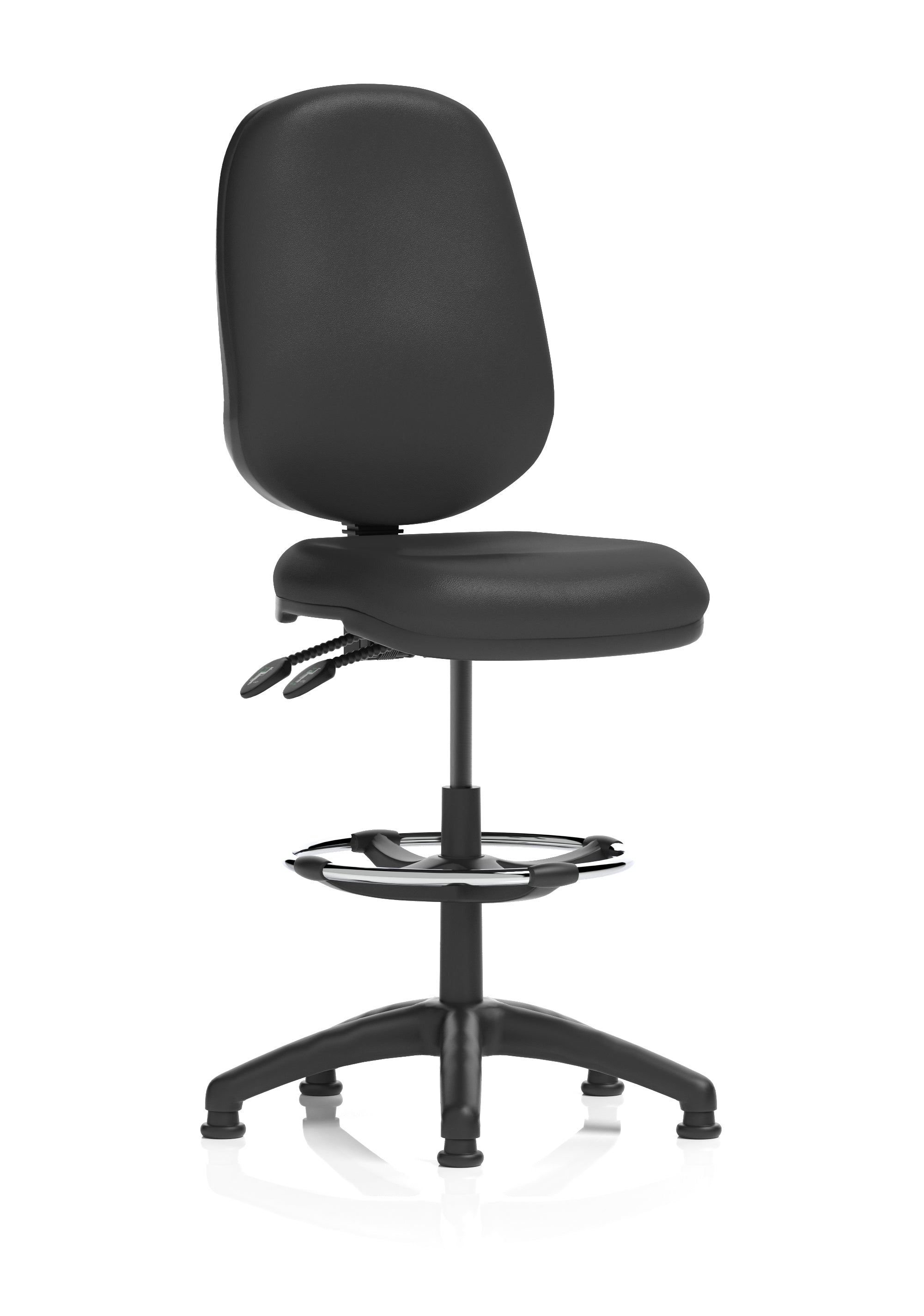 Eclipse Plus II Ergonomic Chair With High Rise Draughtsman Kit Black Bonded Leather