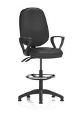 Eclipse Plus II Ergonomic Chair With High Rise Draughtsman Kit (Loop Arms) Black Bonded Leather