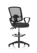 Eclipse Plus II Deluxe Mesh Ergonomic Chair With High Rise Draughtsman Kit (Loop Arms) Black Bonded Leather