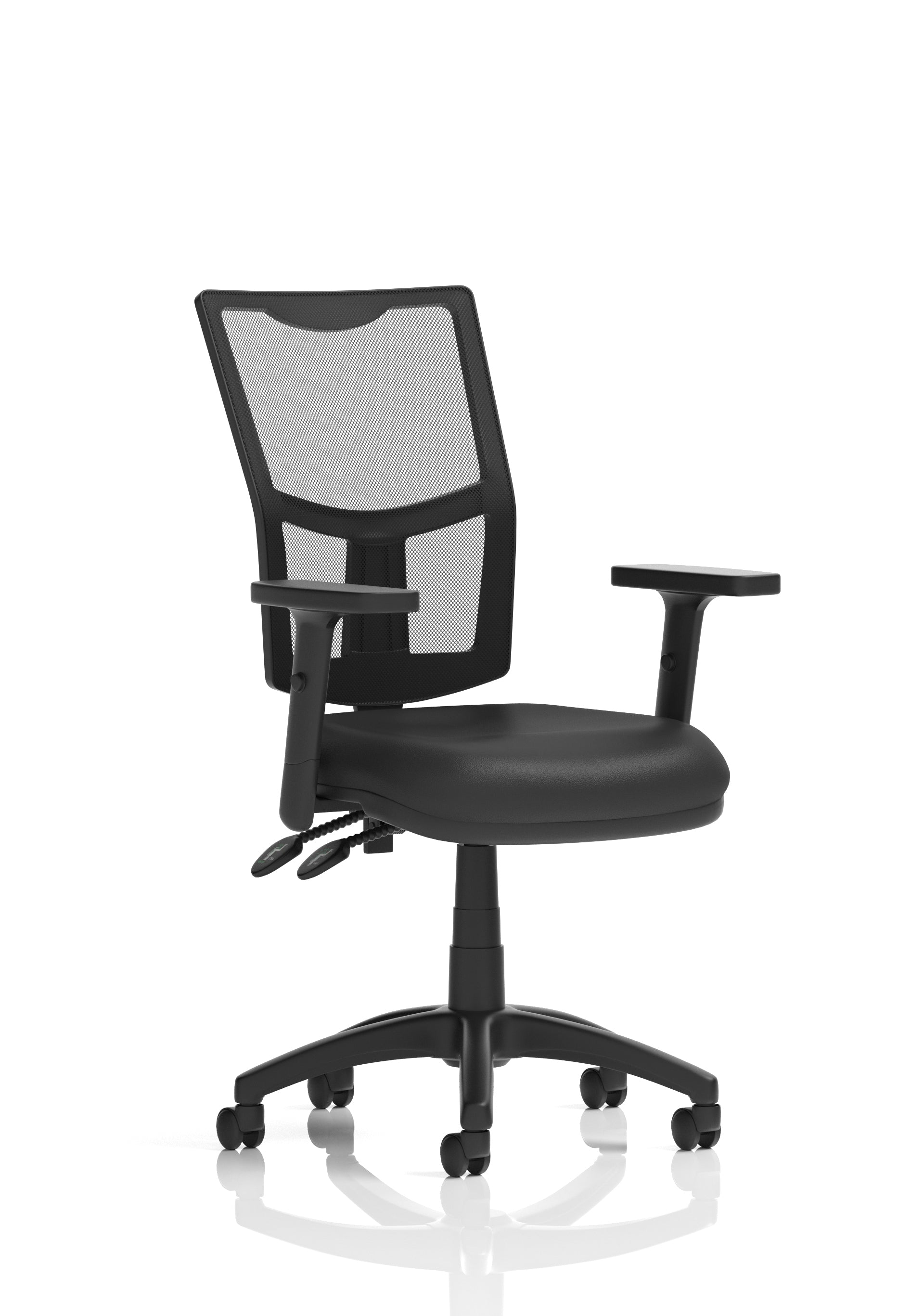 Eclipse Plus II Mesh Ergonomic Chair (Adjustable Arms) Black Bonded Leather