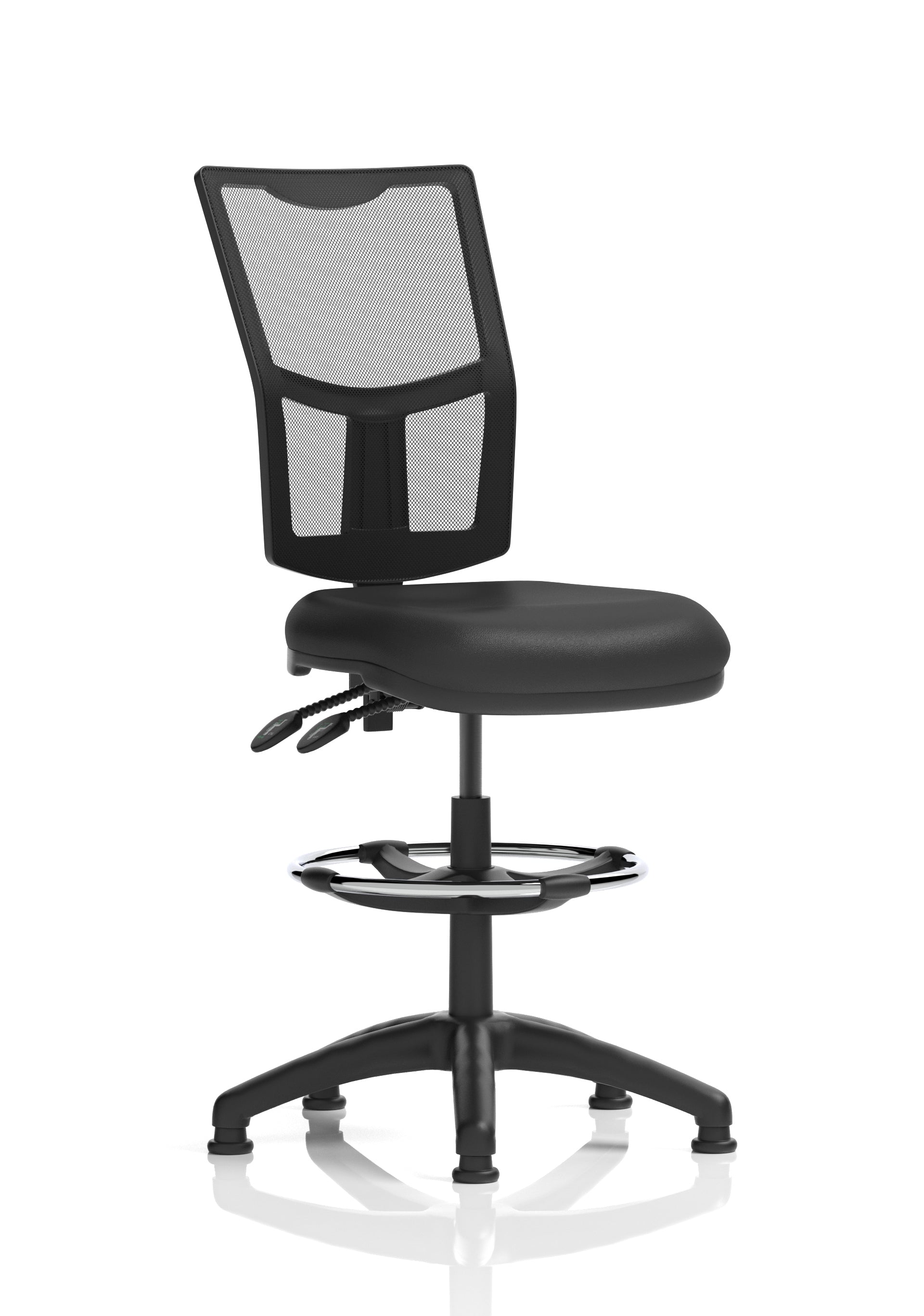 Eclipse Plus II Mesh Ergonomic Chair With High Rise Draughtsman Kit Black Bonded Leather