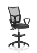 Eclipse Plus II Mesh Ergonomic Chair With High Rise Draughtsman Kit (Loop Arms) Black Bonded Leather